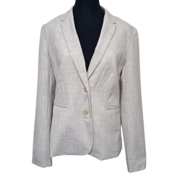 Banana Republic Womens 6  Khaki Stretch Flax Career Blazer - Picture 1 of 16